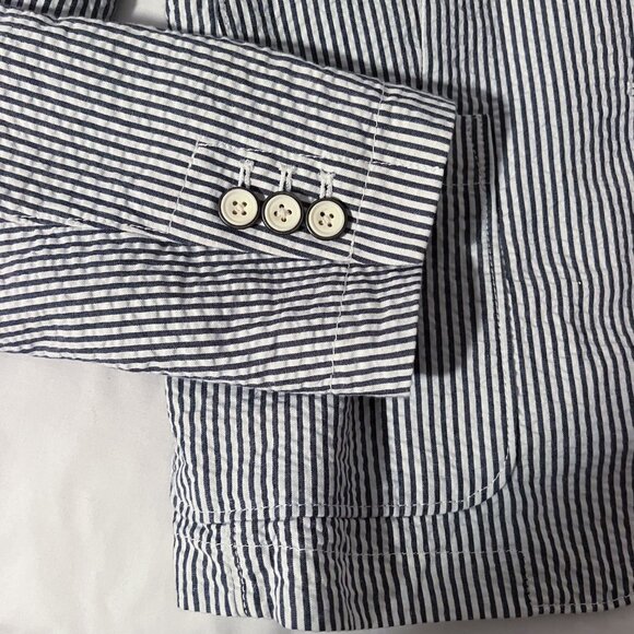 Brand new GAP Academy Blazer Gap Blue White Seersucker Jacket Size 8 - Picture 7 of 13